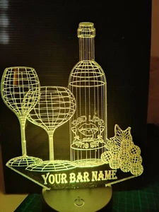 Männerhöhle LED Bar Schild beleuchtet personalisiert mit Ihrem Bar Namen oder Kneipe - Bild 1 von 6
