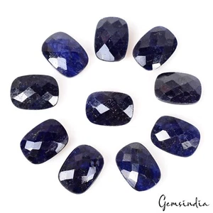 Certified 84.40 Cts/10 Pcs Natural Blue Sapphire Cushion Calibrated 14x10mm Gems - Picture 1 of 4