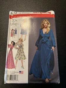 Simplicity 8013 Vintage Miss Lined Dress In Two Lengths And Sash New uncut - Picture 1 of 2