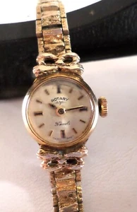 1960s Rotary Gold Coloured Wristlet Watch with Strap - Picture 1 of 14