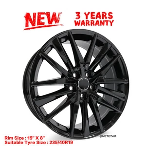New 19" x 8" Gloss Black Rim for Toyota Camry 2021-2024 Replacement Wheel 75222  - Picture 1 of 18