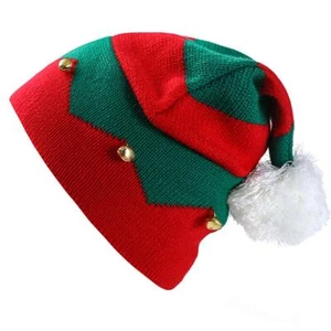 Christmas Elf Pom-Pom Beanie Knitted Santa Hat for Kids - Picture 1 of 5