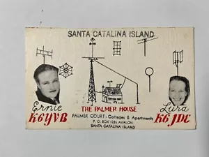 Vintage Postcard Ham Amateur Radio QSL QSO Transmission Santa Catalina Island - Picture 1 of 3