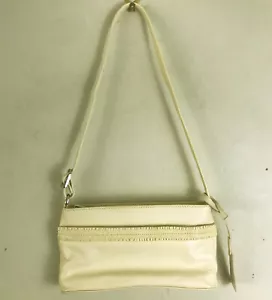 Alpha Crema Cuero Genuino Bajo Brazo Bolso Pequeño Correa Ajustable - Imagen 1 de 6
