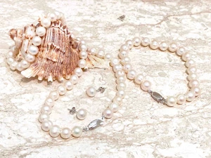 Vintage Pearl Jewelry for women Japanese Baroque Akoya Freshwater pearl Handmade - Picture 1 of 12