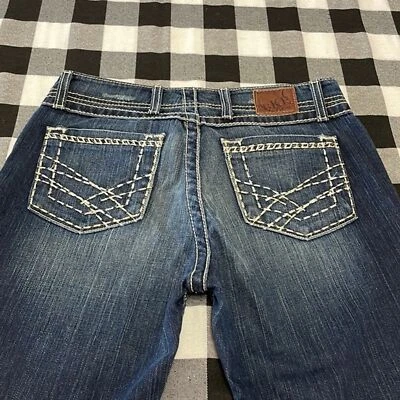 Jeans stretch com fivela BKE Harper Capri tamanho 29 x 24,5 ponto grosso metálico - Imagem 1 de 4