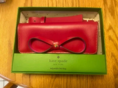 NWT!  Kate Spade New York Bow Belt Bag -  Red  Leather - Size L/ XL- Authentic - Image 1 of 4