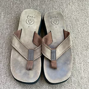 Sandali infradito plateau barriera corallina marrone pelle donna 6 grossi y2k - Foto 1 di 3