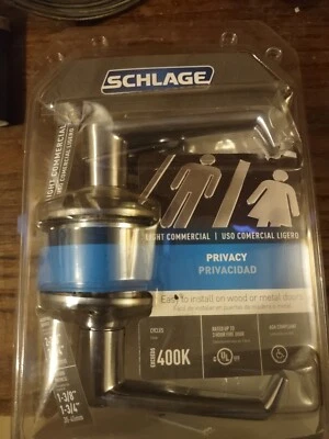 Schlage F40CS V ELA 626 Light Commercial Privacy Door Handle Lever F40CSVELA a-x - Image 1 of 3
