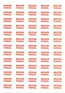 500 MEDIUM PARCEL Small Labels Stickers Self Adhesive Printed Mail sticker - Picture 1 of 1