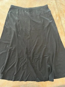 J Jill Black Pull On Maxi Skirt Large Stretch Waist 32” Length 29” Rayon - Picture 1 of 5