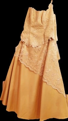 Шампанское макси два изделия бальное платье размер 20 корсет и напольное платье👗Lace - Изображение 1 из 4