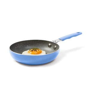 Mini Round Frypan Blue Nonstick Lightweight PFOA Free Versatile Cooking Sauteing - Picture 1 of 5