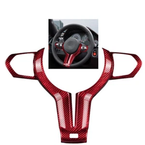 Cubierta de volante de fibra de carbono para M3 M4 M5 M6 X5M X6M M2 2014+ rojo - Imagen 1 de 8