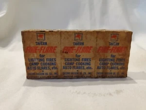 Rare Vintage 3 Block Tavern Fire Flare Socony Vacuum Oil Co Fires Camping Auto - Picture 1 of 4