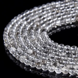 Natural Herkimer Diamond Crystal Round 2MM 3-4MM Loose Beads 15 inch (P104) - Imagen 1 de 3