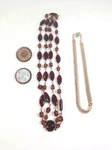 Vtg West Germany Jewelry Lot Necklaces Scarf Clips - Picture 1 of 10
