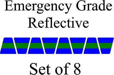 Blue W/ Green Stripe HELMET TETS TETRAHEDRONS HELMET STICKER  EMT REFLECTIVE • 7.94£