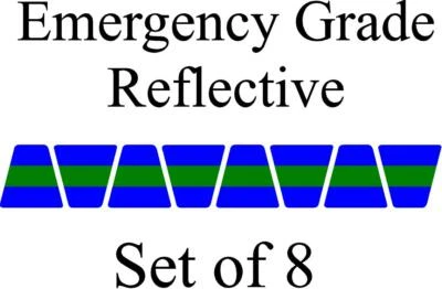 Blue w/ Green Stripe HELMET TETS TETRAHEDRONS HELMET STICKER  EMT REFLECTIVE - Image 1 of 4