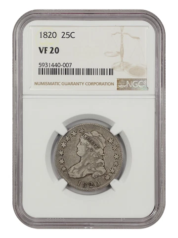 1820 25c NGC VF20 Cover