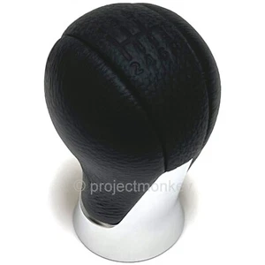 OEM Nissan 32865-1EA0A 09-21 370Z Z34 Black / Silver Leather Shift Knob Genuine - Picture 1 of 2