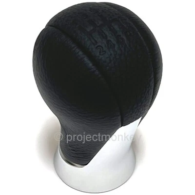 OEM Nissan 32865-1EA0A 09-21 370Z Z34 Black / Silver Leather Shift Knob Genuine - Image 1 of 2