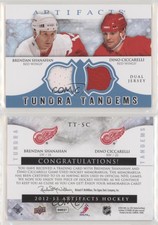 2012 Artifacts Tundra Tandems Dual Jerseys Blue Brendan Shanahan Dino Ciccarelli