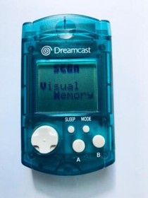 Dreamcast Visual Memory Clear Blue With Lid HKT-7000 New Battery SEGA