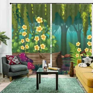 La audición determina los pétalos bloqueo 3D impresión fotográfica cortina cortinas de tela ventana - Imagen 1 de 10