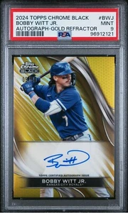 2024 TOPPS CHROME BLACK BOBBY WITT JR TRUE GOLD AUTO /50 PSA 9 (POP 3) ROYALS - Picture 1 of 3