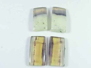 25-25MM Fluorite Matched Pair 02Pcs Octagon Cabochon Crytsal for Earring m510 - Picture 1 of 9