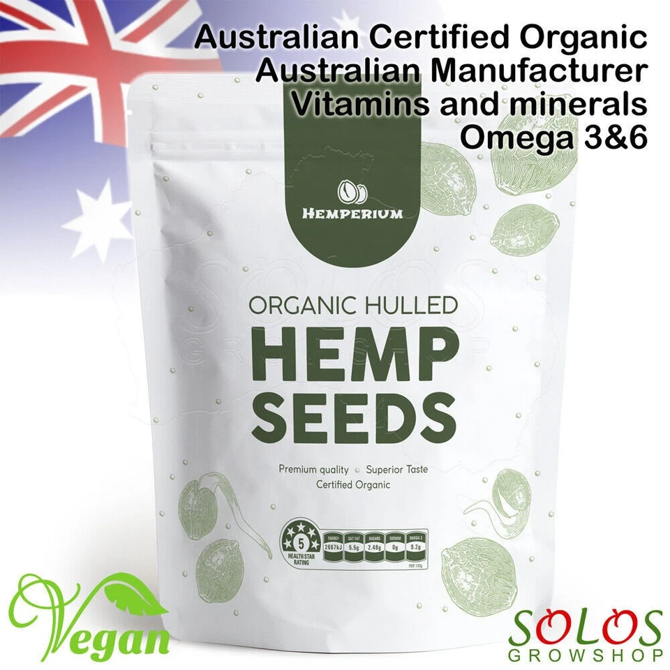 HEMP SEEDS AUSTRALIAN CERTIFIED ORGANIC HULLED VEGAN FOOD 250g,1kg,2kg,4kg,10kg - Image 1 of 1