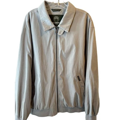 Chaqueta de bombardero resistente a la intemperie para hombre XL gris LS cremallera completa algodón poliéster nailon Foto 1 de 4