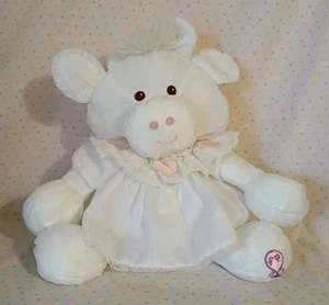 Vintage 1986 Fisher-Price Puffalumps White Cow Pink Heart Stuffed Plush 12" - Picture 1 of 9