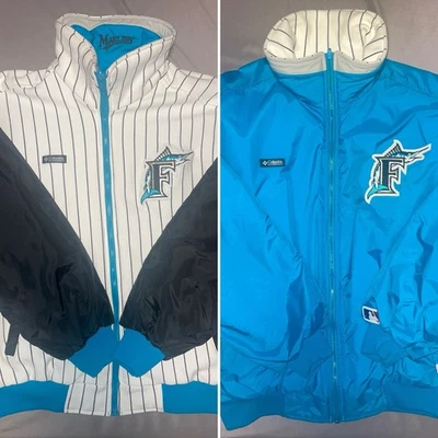Columbia Sportswear Vintage Florida Marlins MLB MenS XL Reversible Bomber Jacket - Image 1 of 4
