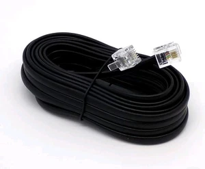 Black RJ11-RJ11 Cable ADSL BT SKY Broadband Modem Internet DSL Land-Line Lead  - Picture 1 of 2
