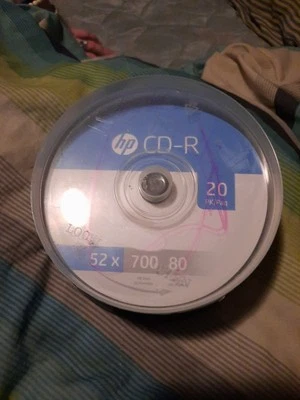HP 20pk 52x 700 MB / 80 Mins CD-R-20 Pk Spindle Blank CDs New Sealed Genuine  - Image 1 of 2