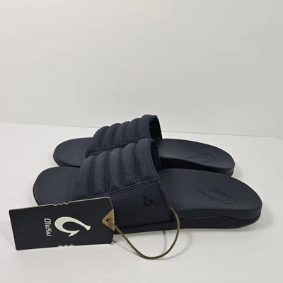 OluKai Maha Olu Slide Sandals Navy Blue Moonlit Ocean Mens 9 - Image 1 of 4