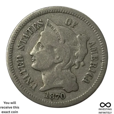 1870 3 Cent Nickel X-1407 - Image 1 of 3
