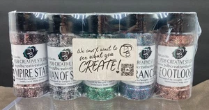 New Retired Colors PDB Creative Studio Multi Size Glitter Lot Of 5 Large Jars - Picture 1 of 8