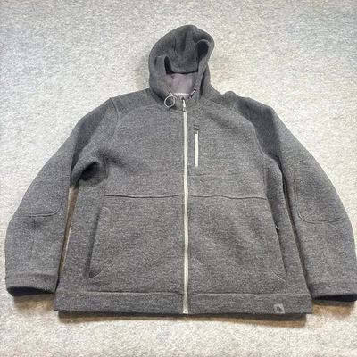 Sudadera con Capucha L L Mezcla de Lana Frijol Cremallera Completa Para Hombre Grande Manga Larga Parches en el Codo Gris Foto 1 de 4