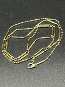 Vintage ITOAR Made In Italy Vermeil Gold Over 925 Silver Bar & Bead Necklace 24” - Picture 1 of 8