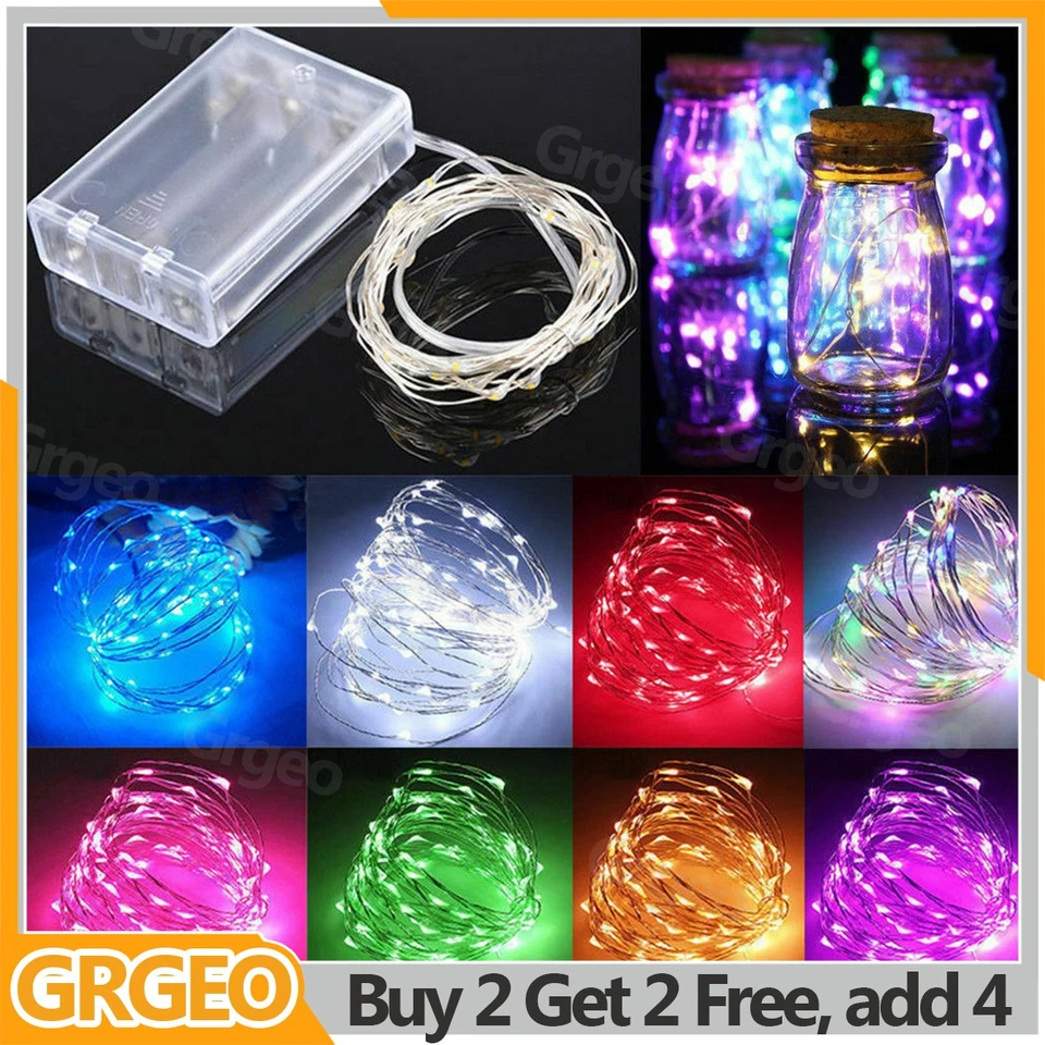20/30/50/100 LED Battery Micro Rice Wire Copper Fairy String Lights Party Lamp - Image 1 of 4