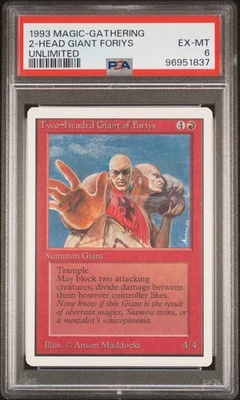 Two-Headed Giant Foriys Unlimited PSA 6 Magic The Gathering Unlimited - Image 1 of 2