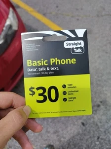 Plan de temps d'antenne Straight Talk 30 $ plan téléphonique de base sans contrat - Photo 1/1