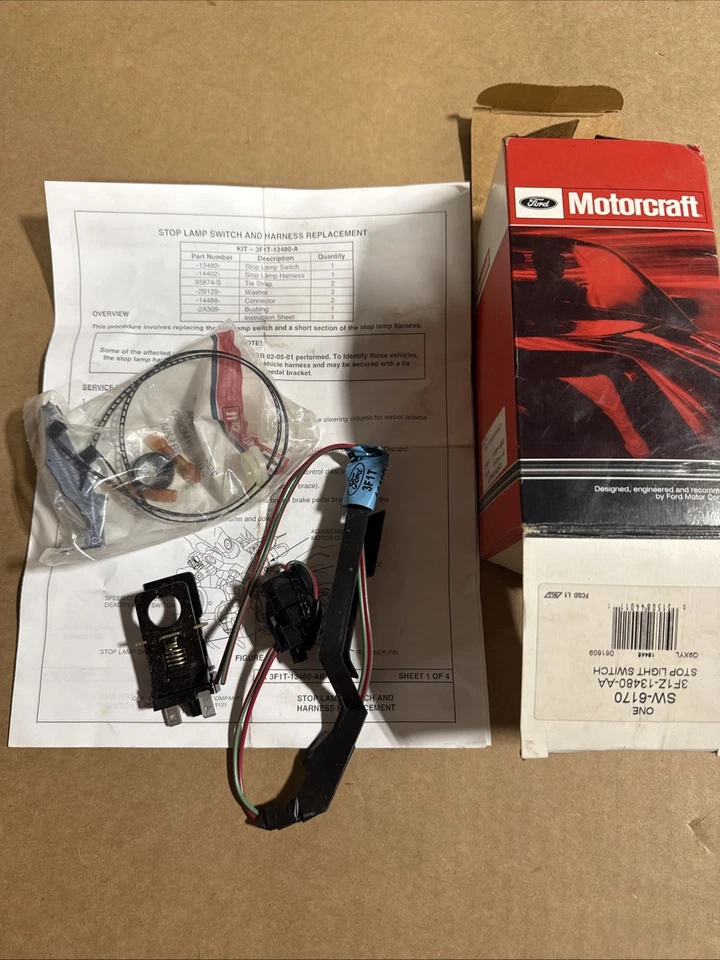 NOS NEW FORD Brake Stop Light Switch & Repair Kit 3F1Z-13480-AA SW-6170 - Image 1 of 3
