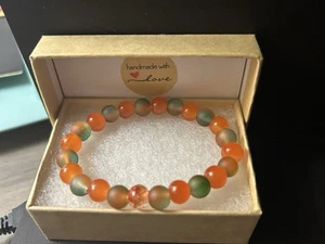 Leuchtschmuck leuchtet im Dunkeln 8mm Glasperlen Armband Handarbeit - dehnbar -🌟 - Bild 1 von 4