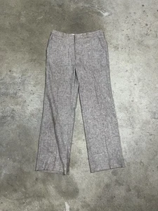 Vintage 1970s 60s Atomic Fleck Brown Woven Salt & Pepper Pants Trousers 30x30 - Picture 1 of 7