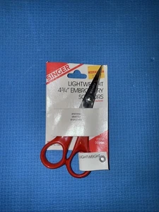SINGER Tijeras Bordadas Ligeras 4 3/4 Rojo Nuevas - Imagen 1 de 1