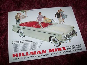 Prospectus / Brochure HILLMAN Minx Convertible 1962 // - Bild 1 von 1
